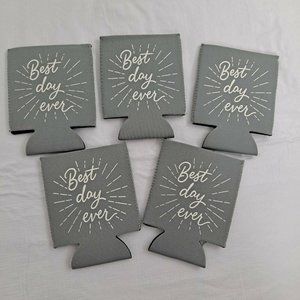 Can Cooler Sleeve Foam Best Day Gray Ever 5 Pack